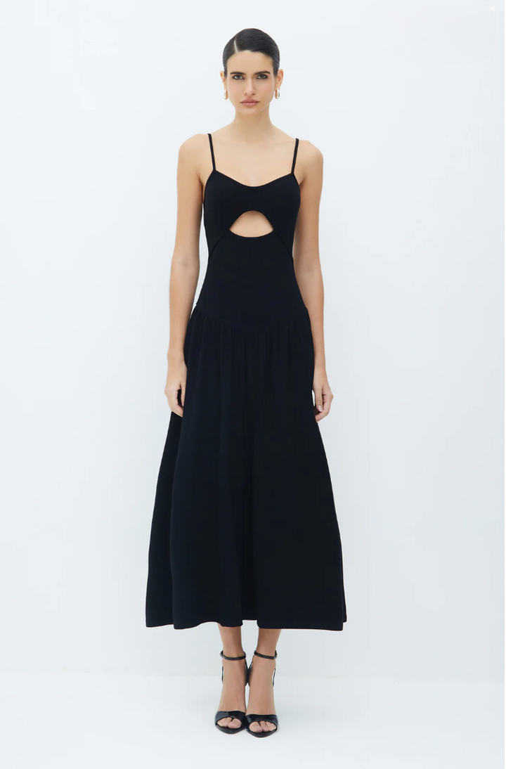 Midi Dress with Wide Skirt