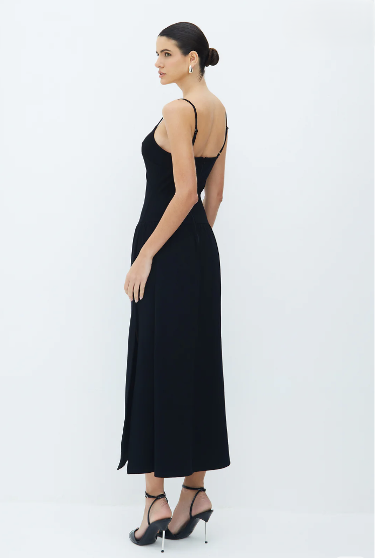 Midi Dress with Wide Skirt