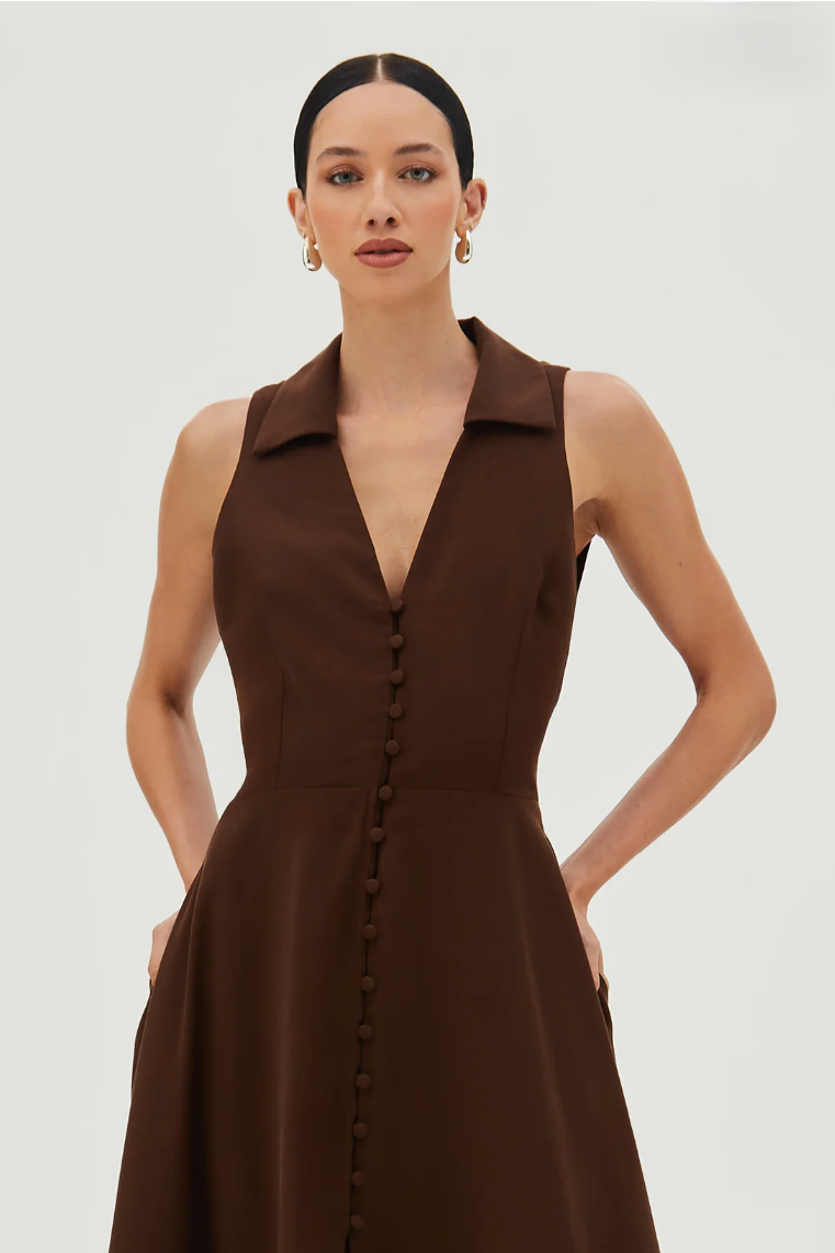 Button Midi Dress