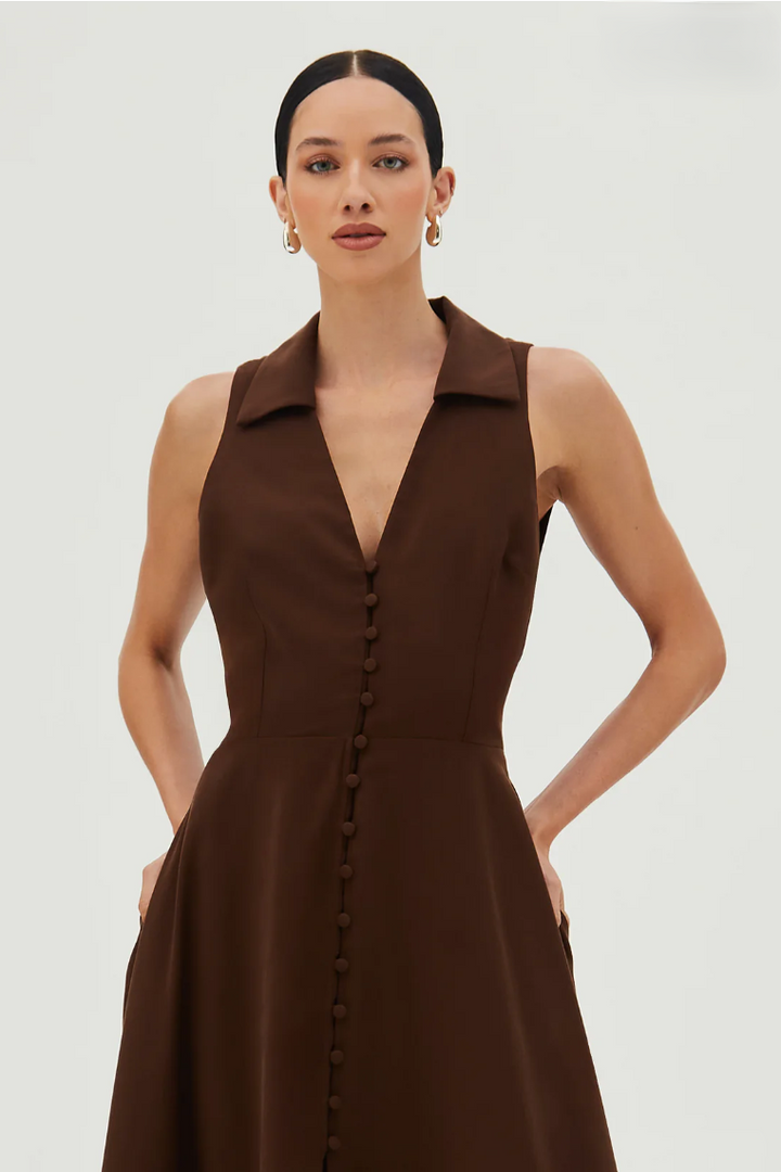 Button Midi Dress
