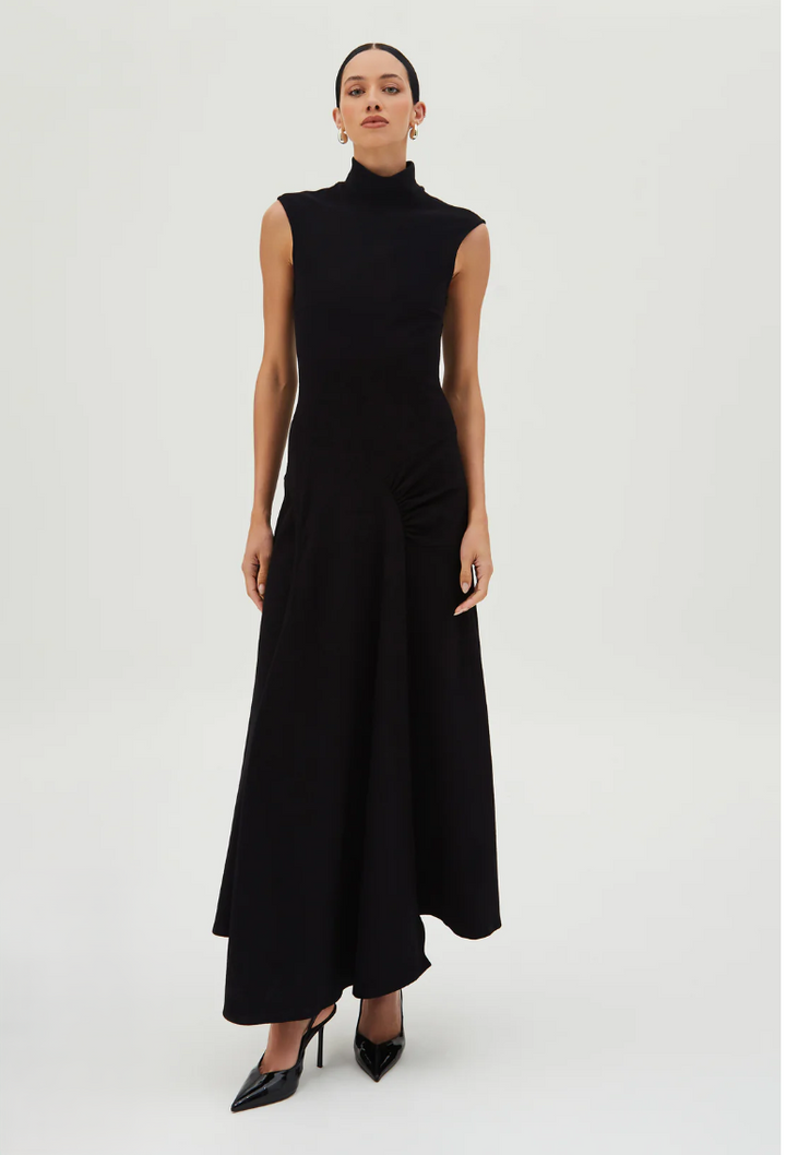 High Neck Midi Dress