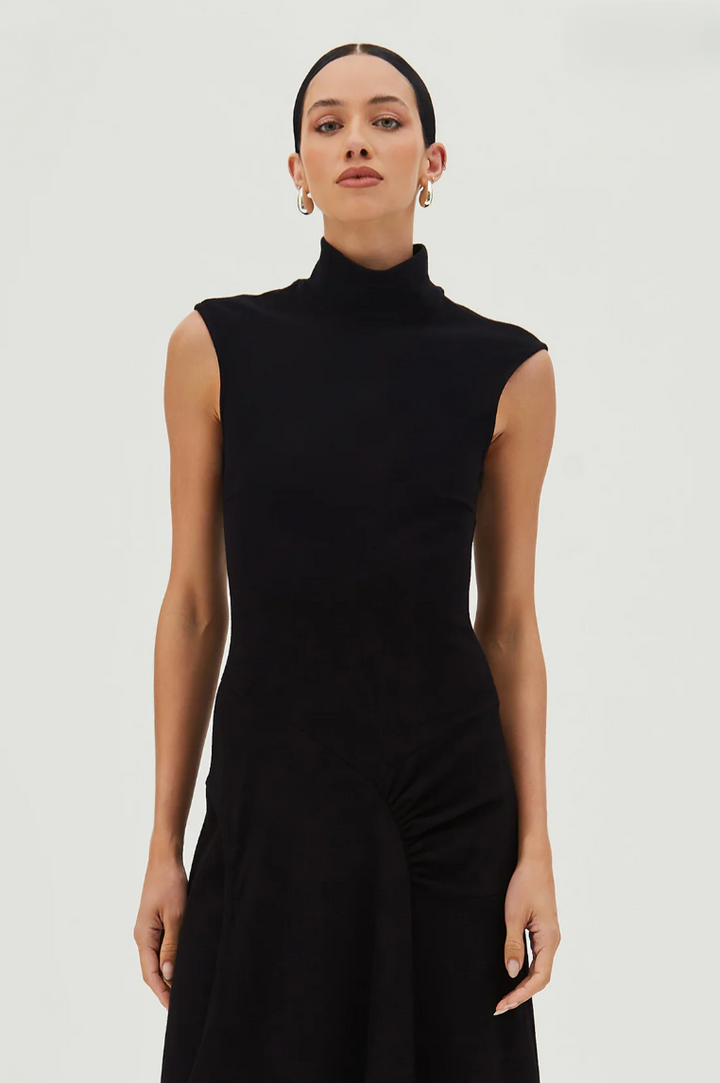 High Neck Midi Dress
