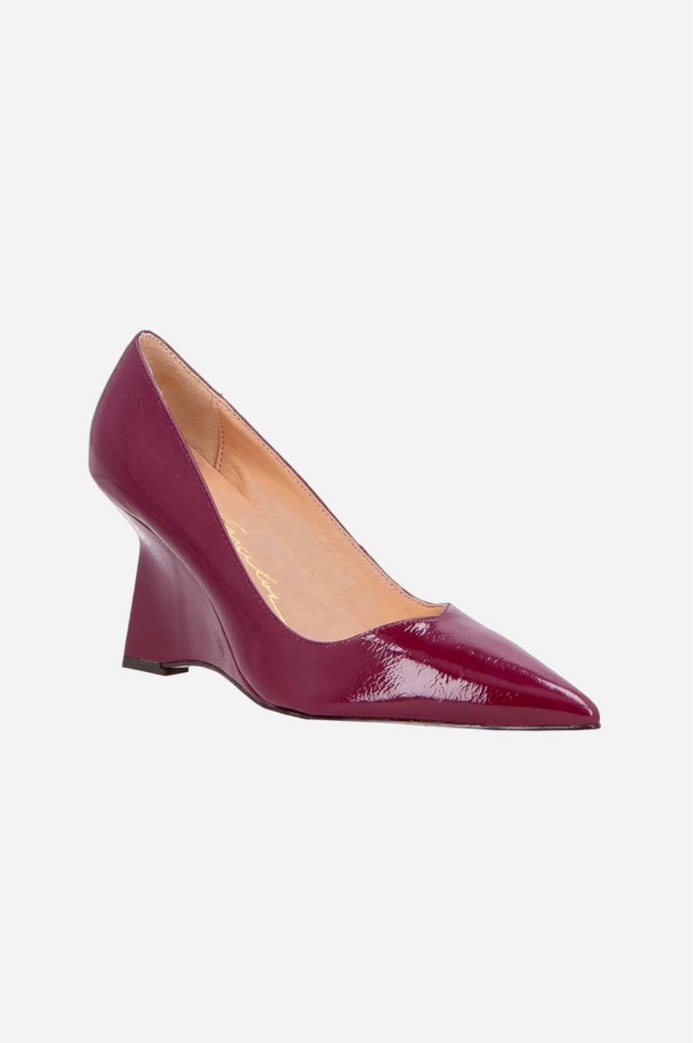 Scarpin Anabela Couro Verniz