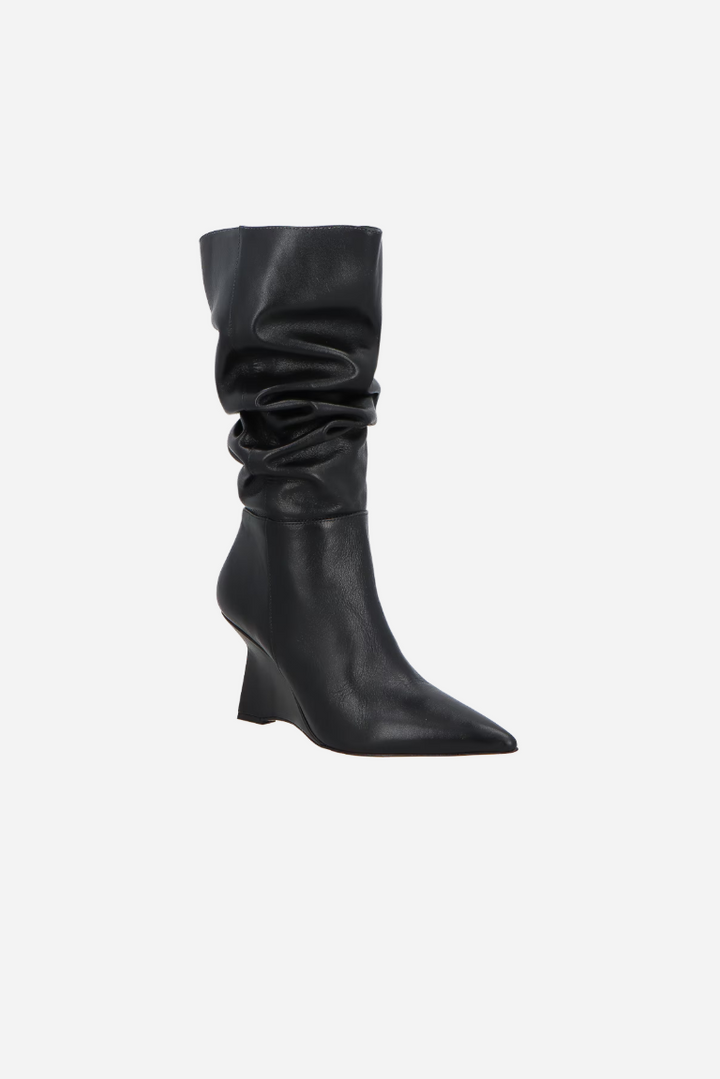 Bota Cano Média Slouch Couro