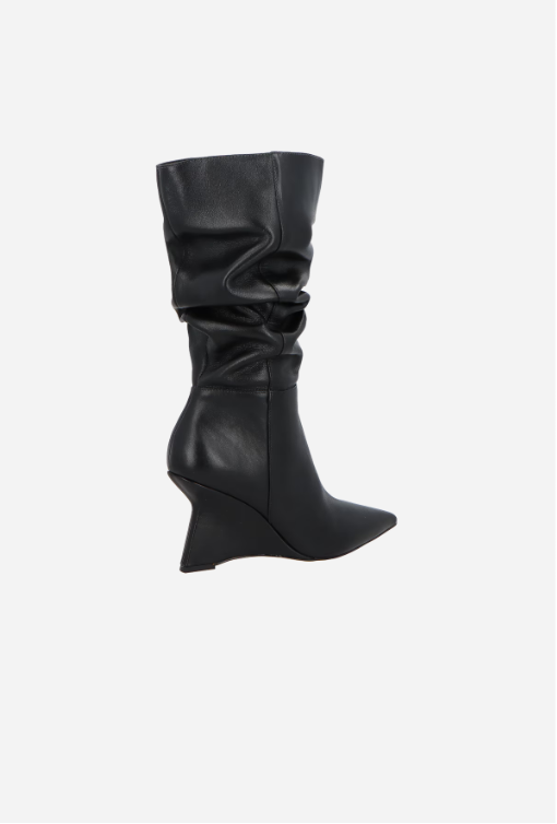 Bota Cano Média Slouch Couro