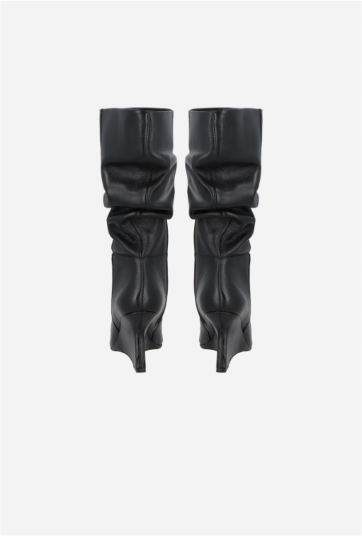 Bota Cano Média Slouch Couro