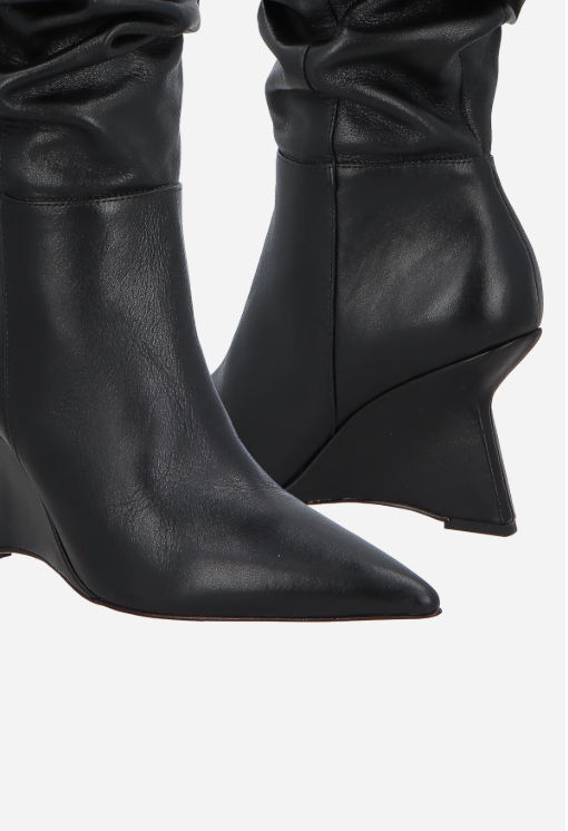 Bota Cano Média Slouch Couro