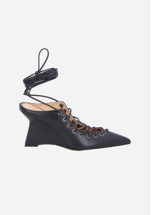 Scarpin Couro Tiras Trançadas