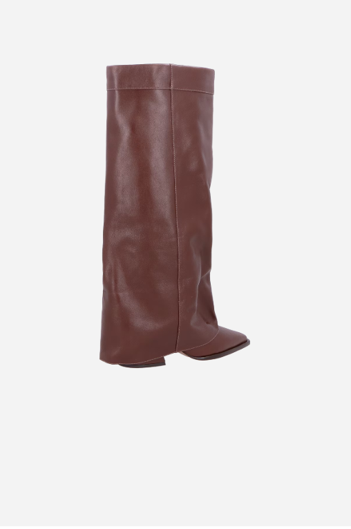 Bota Cano Alto Sobreposto Couro