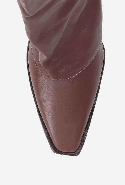 Bota Cano Alto Sobreposto Couro