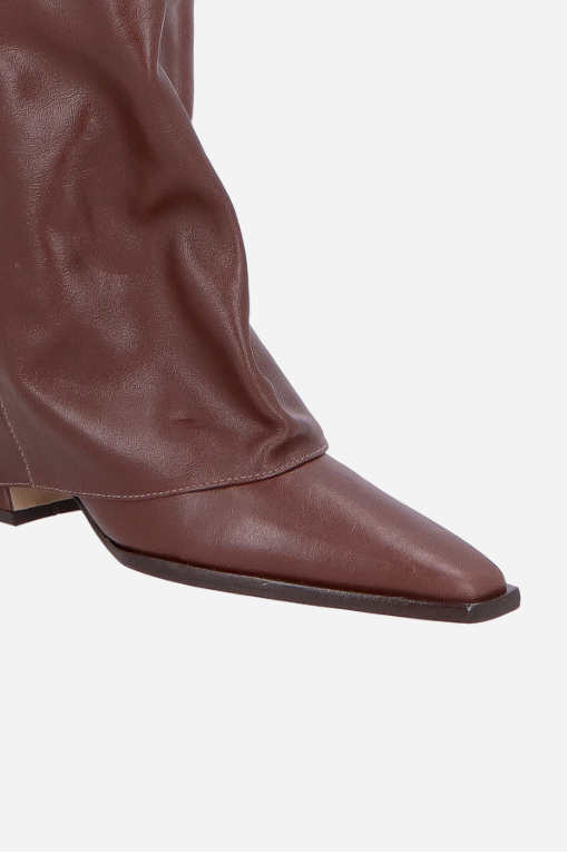 Bota Cano Alto Sobreposto Couro