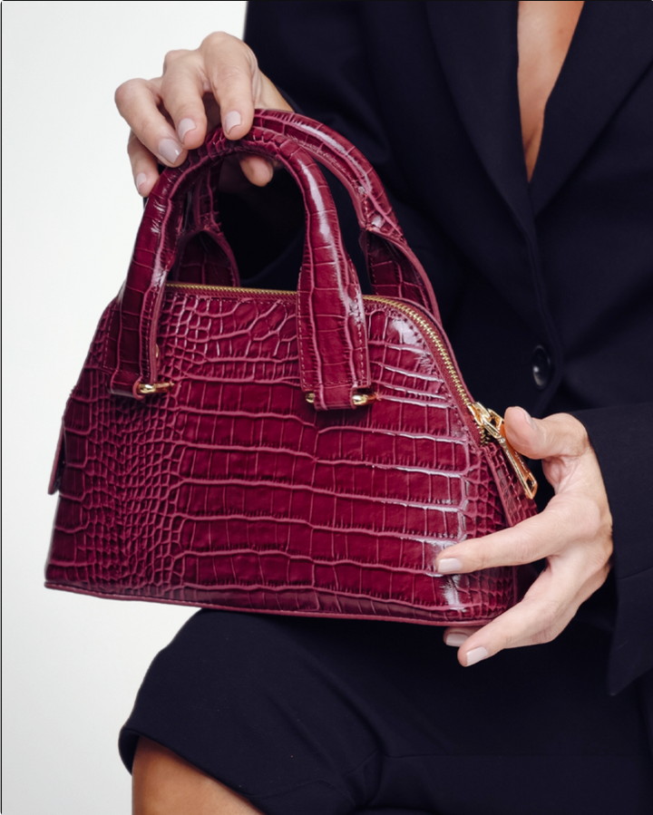 Bolsa Estruturada Couro Croco