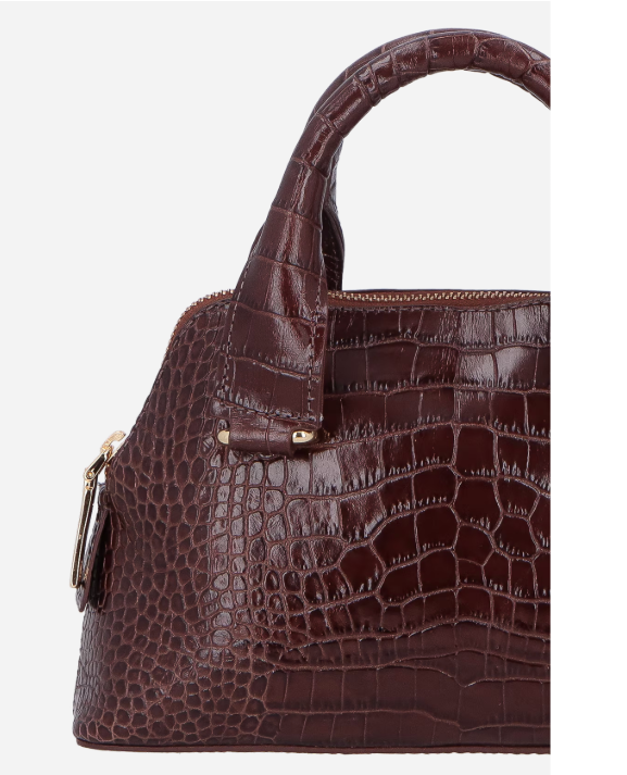 Bolsa Estruturada Couro Croco