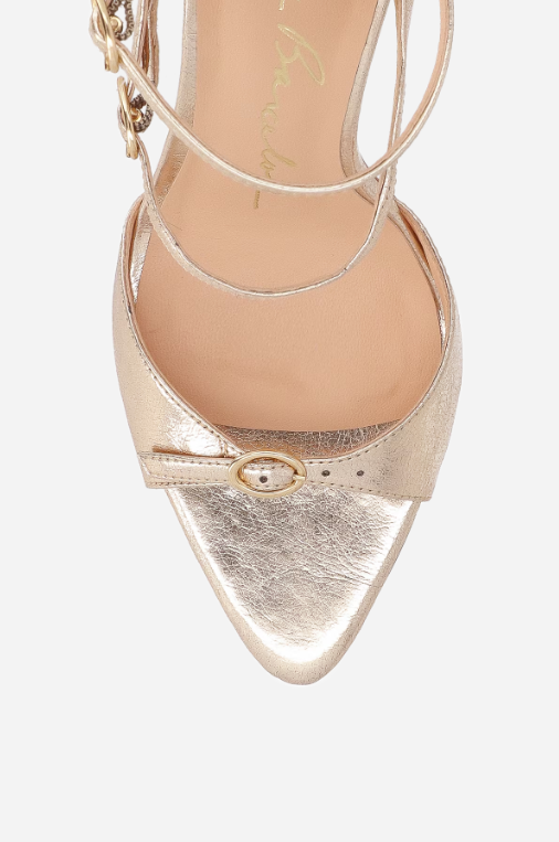 Sandália Tiras Metalizada