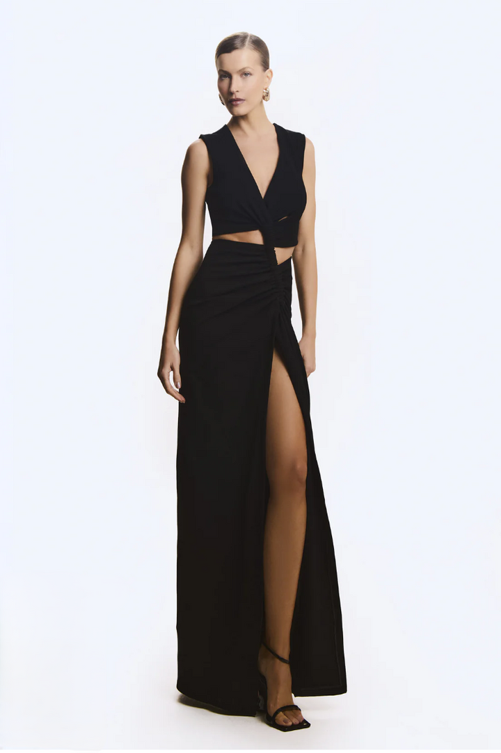 Vestido Longo Drapeado Canaleta