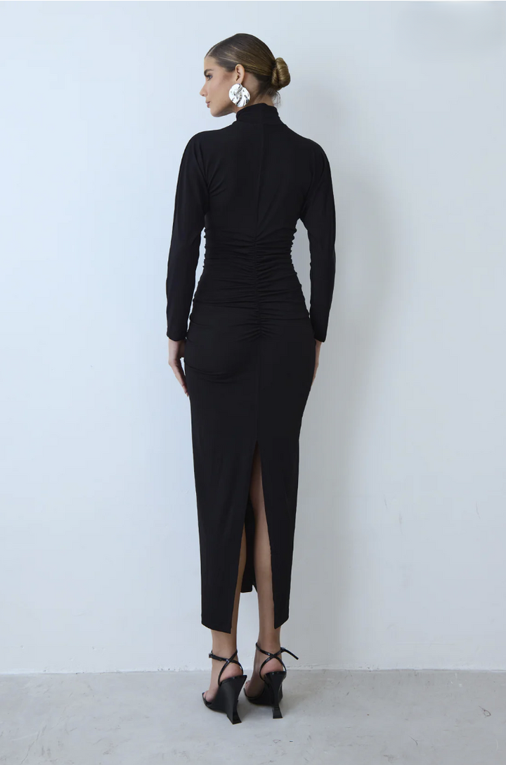 Midi Dress with Side Ruching