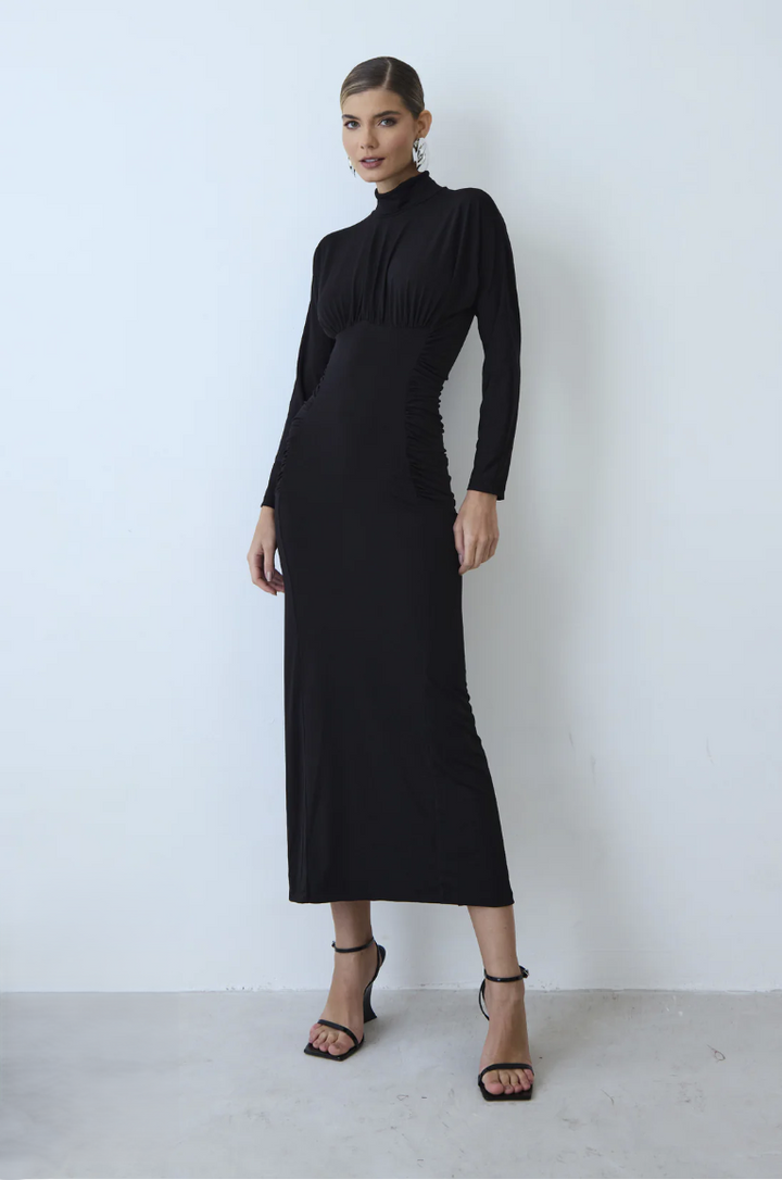 Midi Dress with Side Ruching