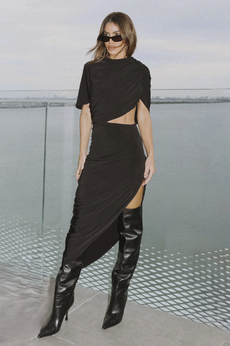 Overlay Midi Dress