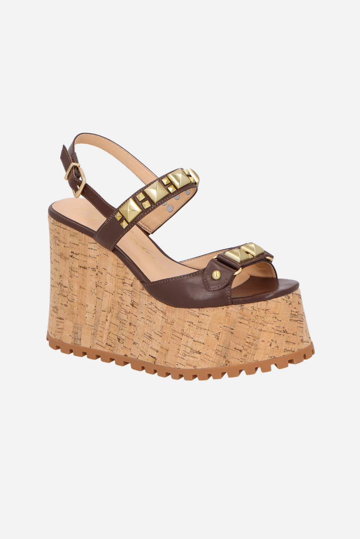 Leather wedge sandal