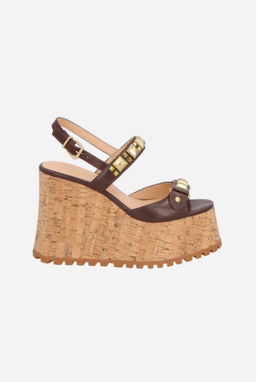 Leather wedge sandal