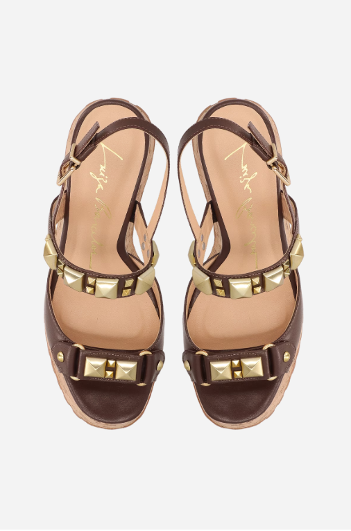 Leather wedge sandal
