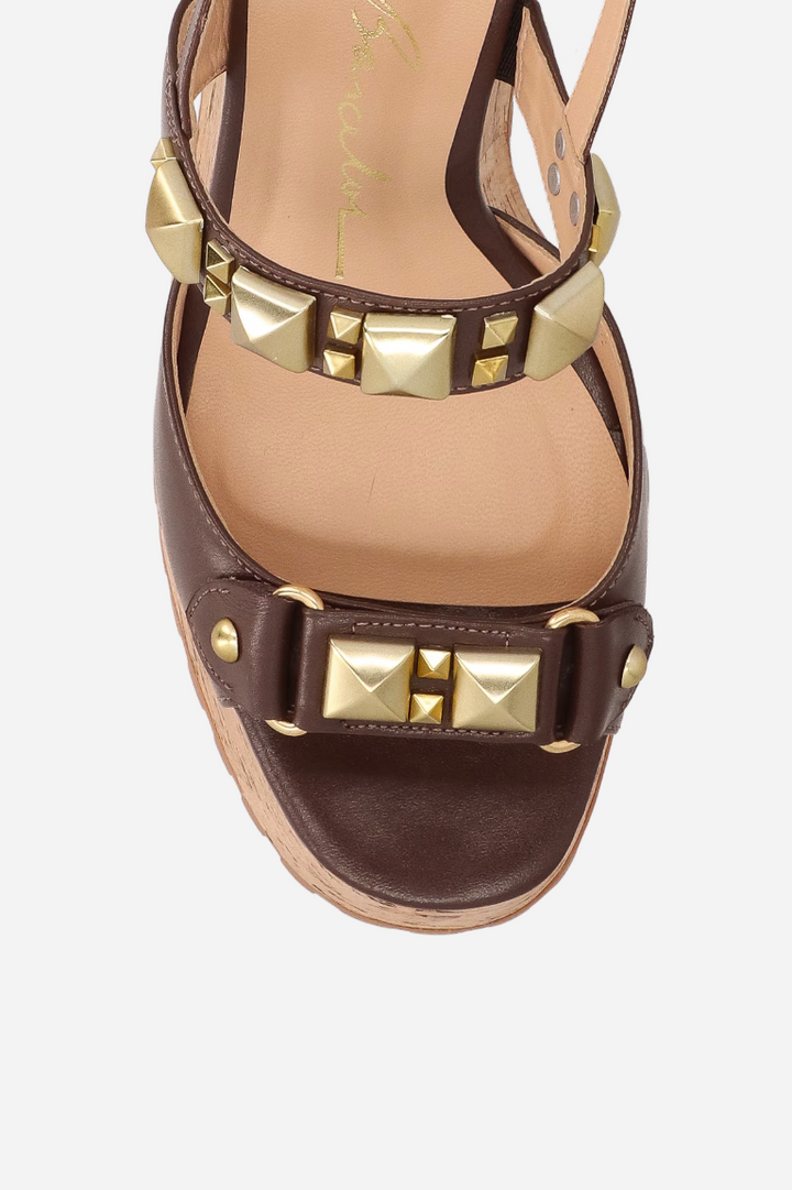 Leather wedge sandal
