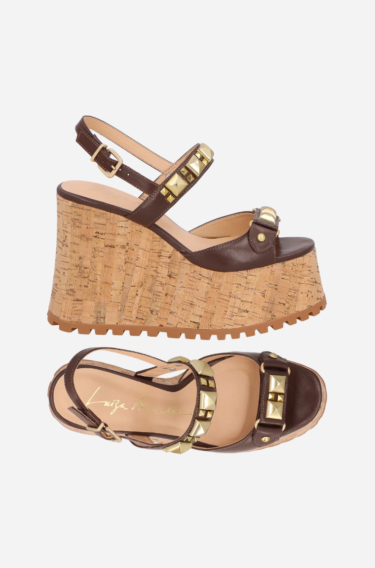 Leather wedge sandal