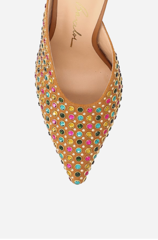 Suede Mule with Eyelets