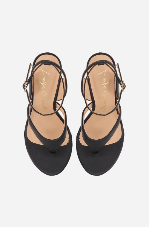 Leather wedge sandal
