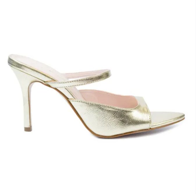 Metallic Leather Mule