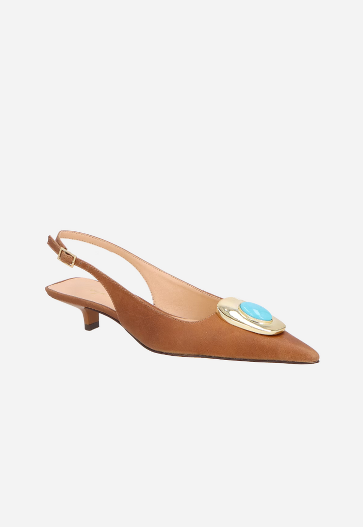 Scarpin Slingback Couro
