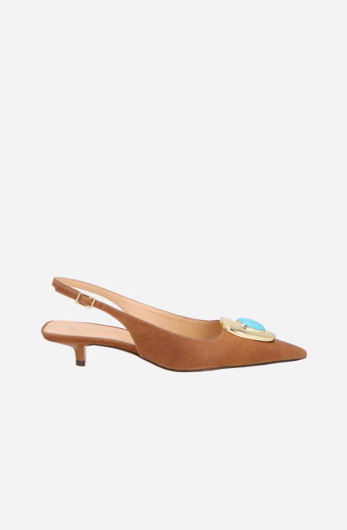 Scarpin Slingback Couro