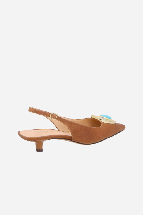 Scarpin Slingback Couro