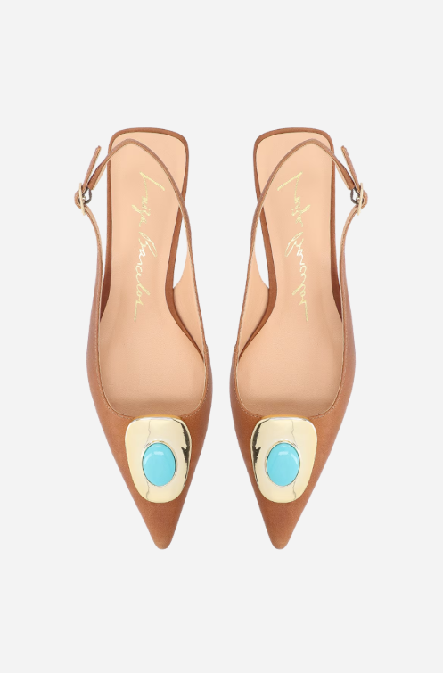Scarpin Slingback Couro