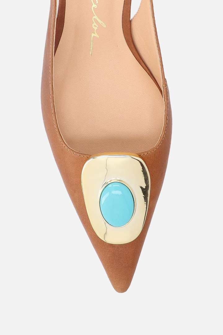 Scarpin Slingback Couro