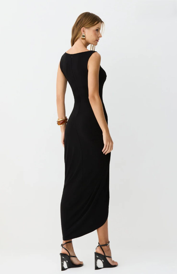Midi Dress with Side Ruching