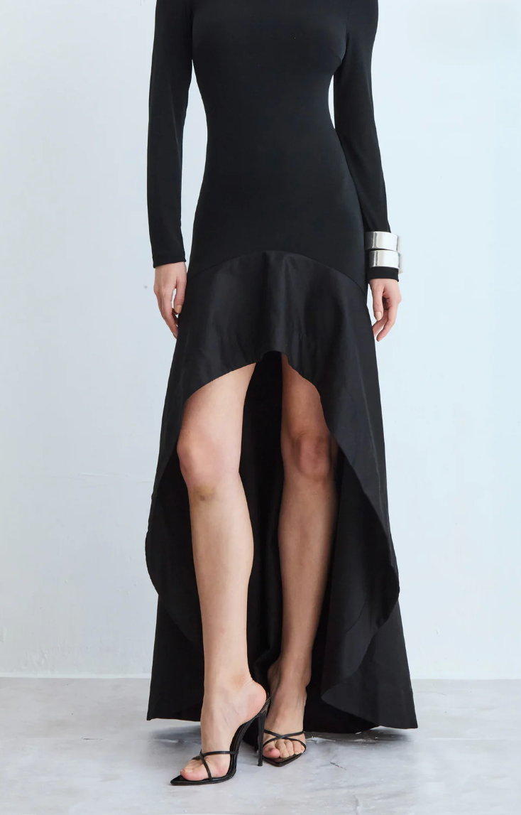 Mullet Dress with Structured Hem