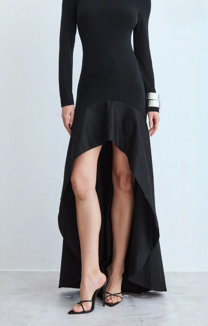 Mullet Dress with Structured Hem