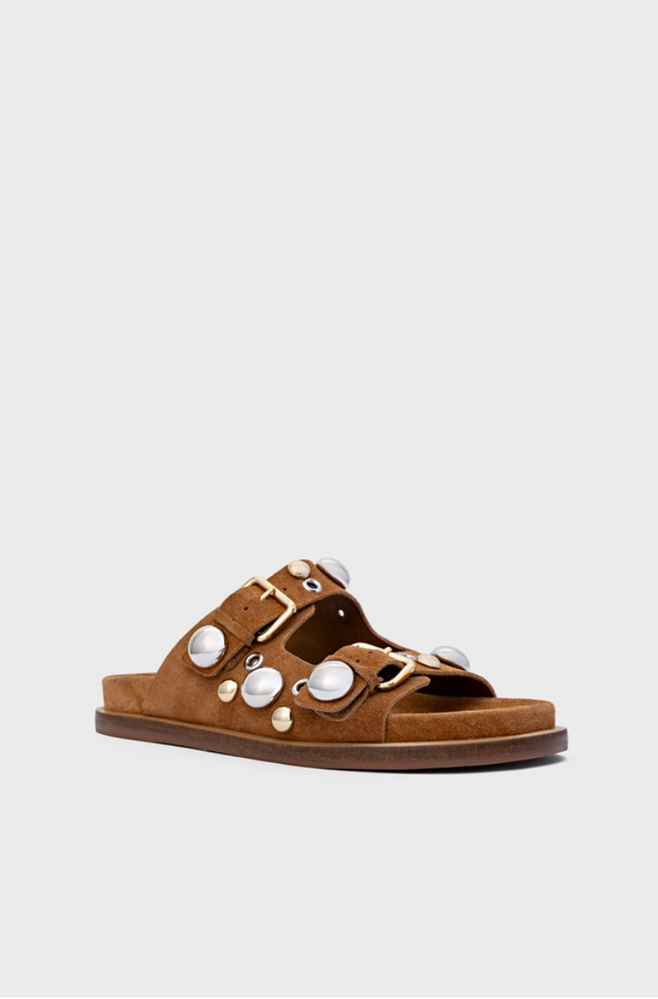 Flat Papete Balls Couro Suede