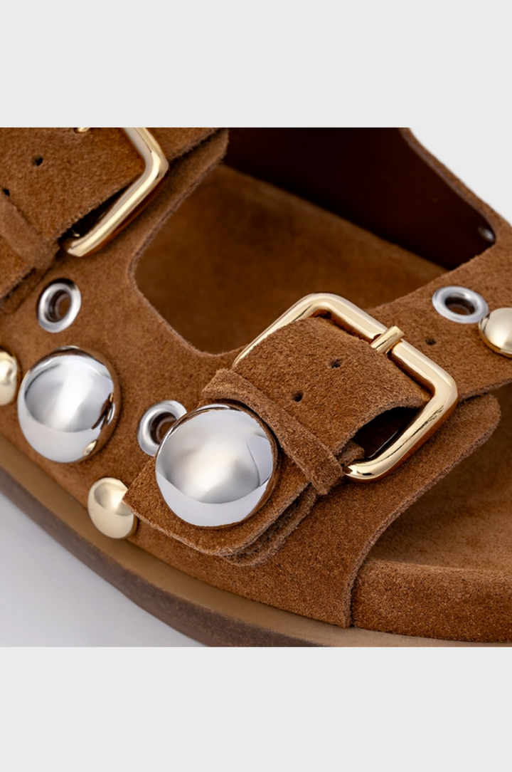 Flat Papete Balls Couro Suede