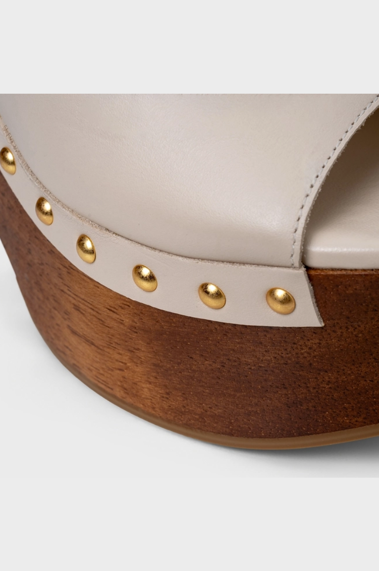 Sandália Plataforma Wood Couro