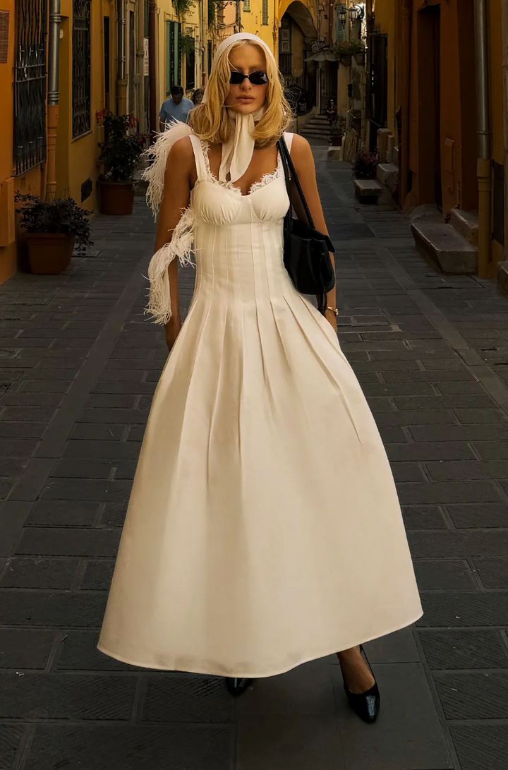 Vestido Midi Renda Decote