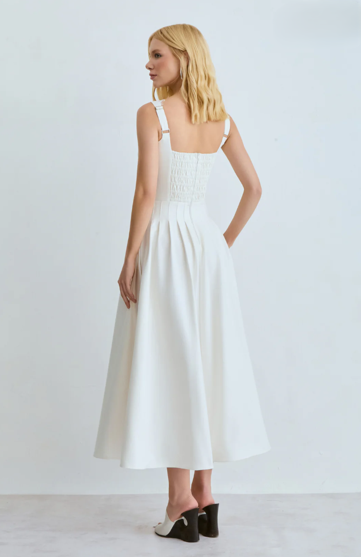 Vestido Midi Renda Decote
