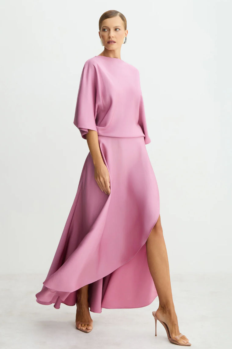 Vestido Midi Fluído Transpasse