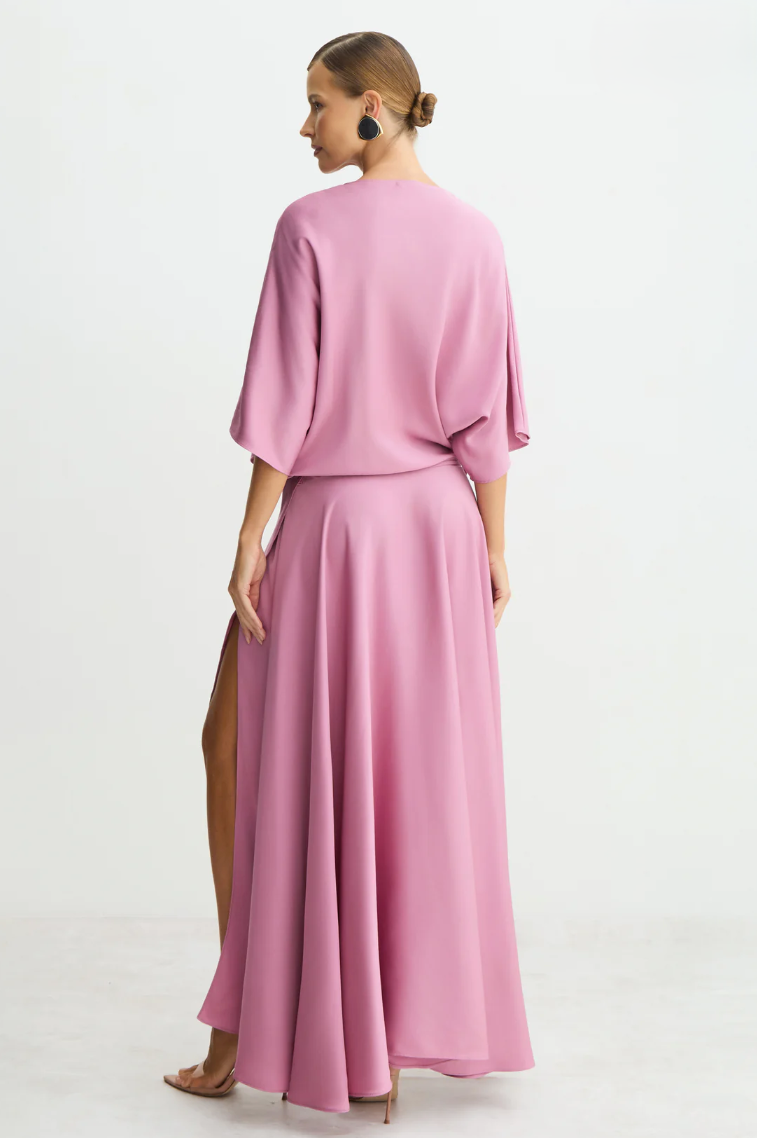 Vestido Midi Fluído Transpasse