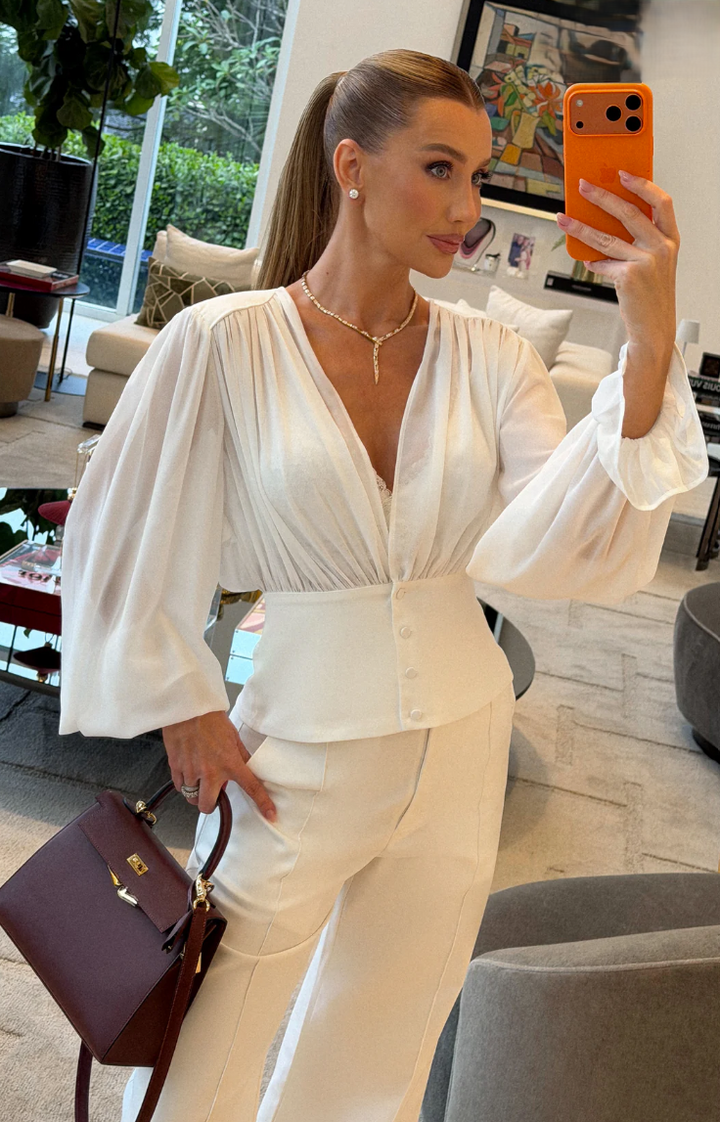 Blusa Transparência Acinturada