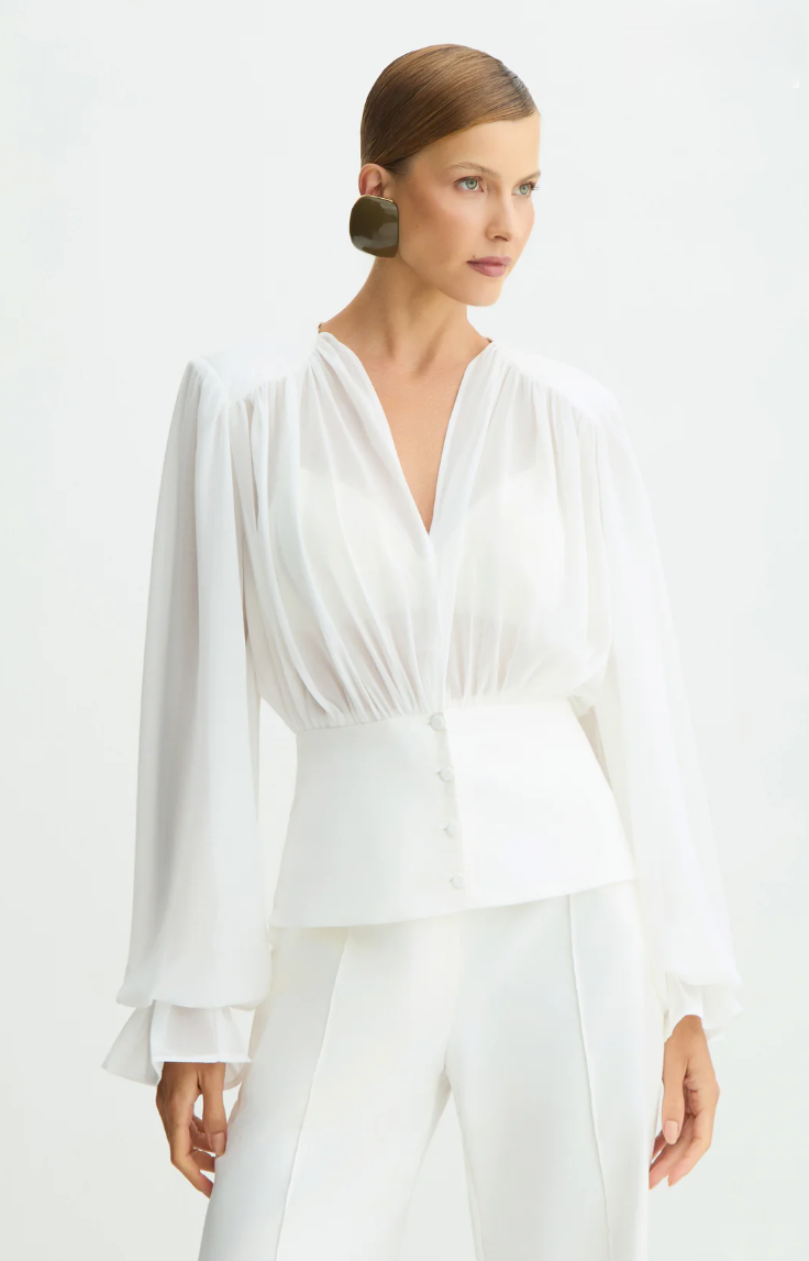 Blusa Transparência Acinturada