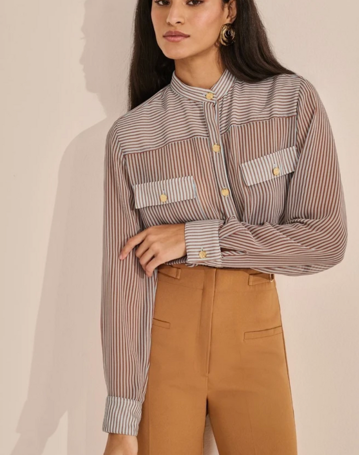 Camisa Listrada Bolso