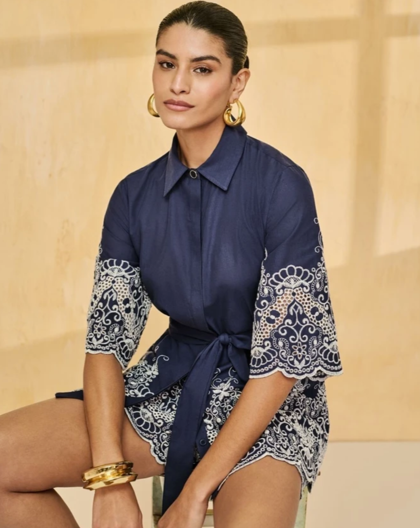 Conjunto Camisa + Shorts Laise Bordada