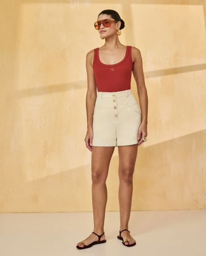 Shorts Abotoamento Frontal